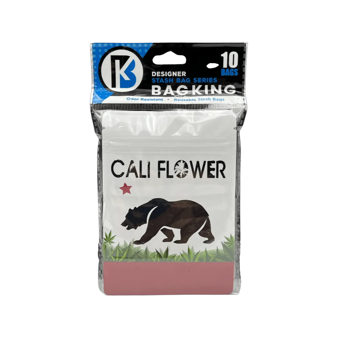 10-Pack Cali Flower Smell Proof Mylar Bag | 1/8th ounce to 1/4th ounce