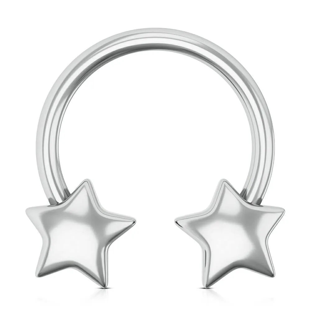 16G 3D Star Shaped Horseshoe Ring