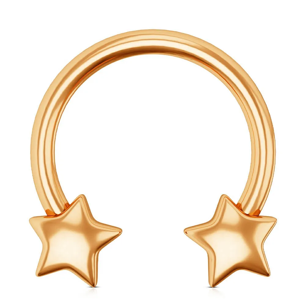 16G 3D Star Shaped Horseshoe Ring