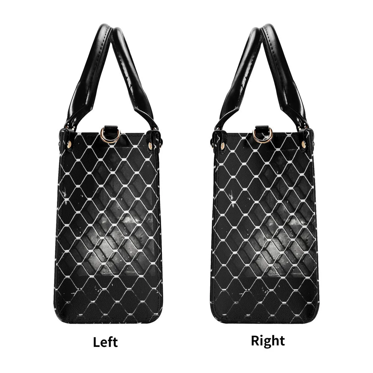 45 Dgr Black Logo & Black Screen Multiple Sizes Upgraded Luxury Women PU Leather Handbag