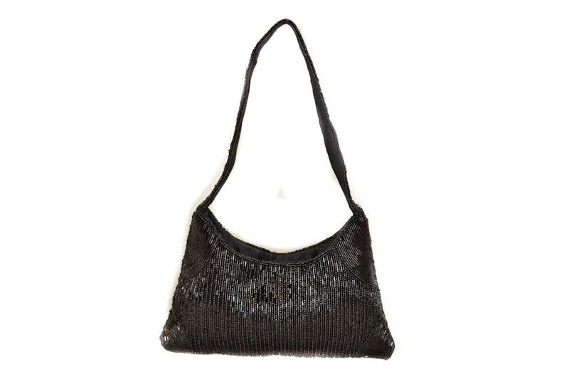 Authentic Folli Folli Black Beaded Evening Bag
