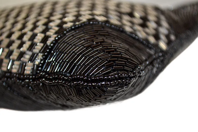 Authentic Folli Folli Black Beaded Evening Bag