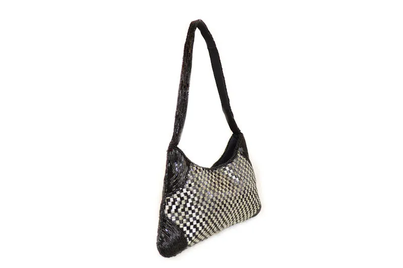 Authentic Folli Folli Black Beaded Evening Bag