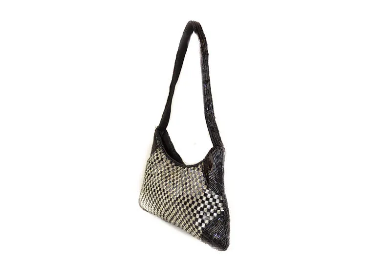 Authentic Folli Folli Black Beaded Evening Bag
