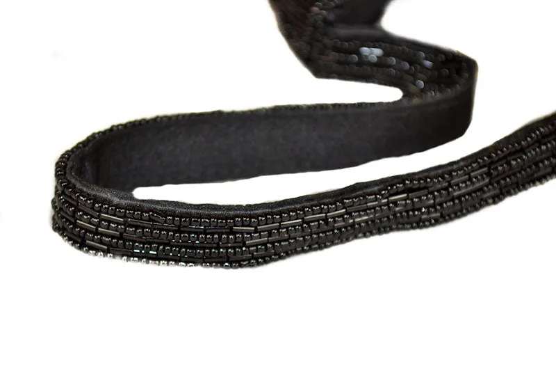 Authentic Folli Folli Black Beaded Evening Bag