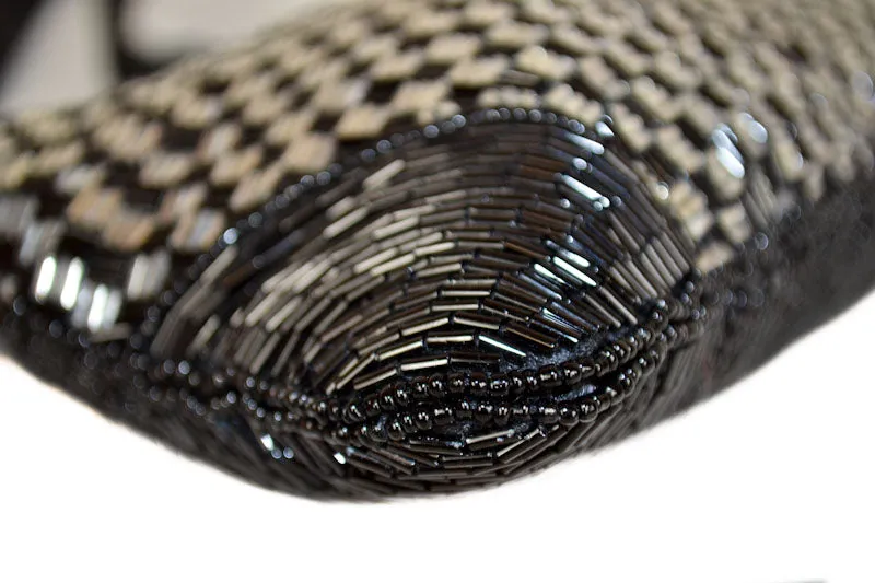 Authentic Folli Folli Black Beaded Evening Bag