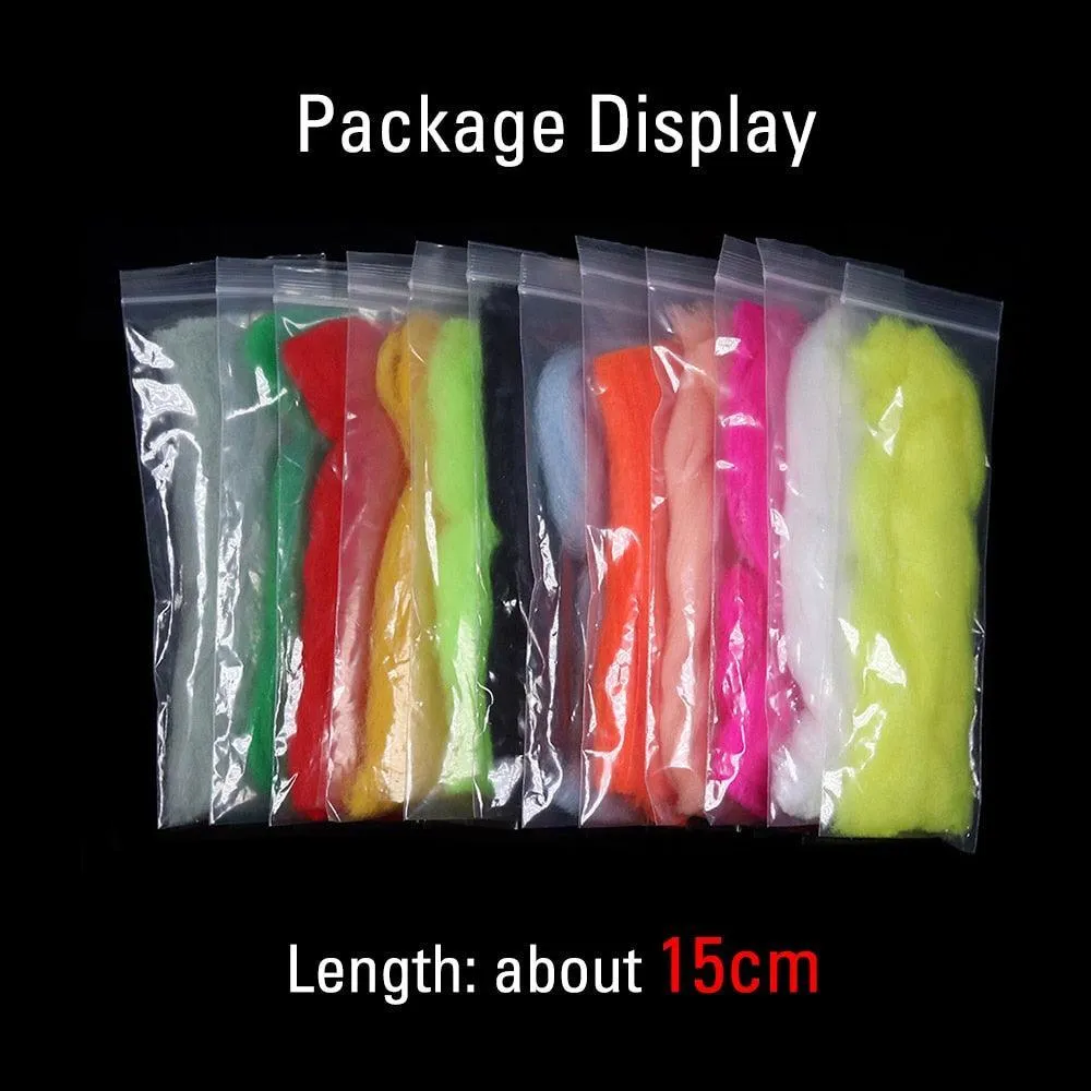 Baitfish Glow Bug Fiber Fly Tying Kit: 12 Vibrant Yarn Selections for Stunning Patterns