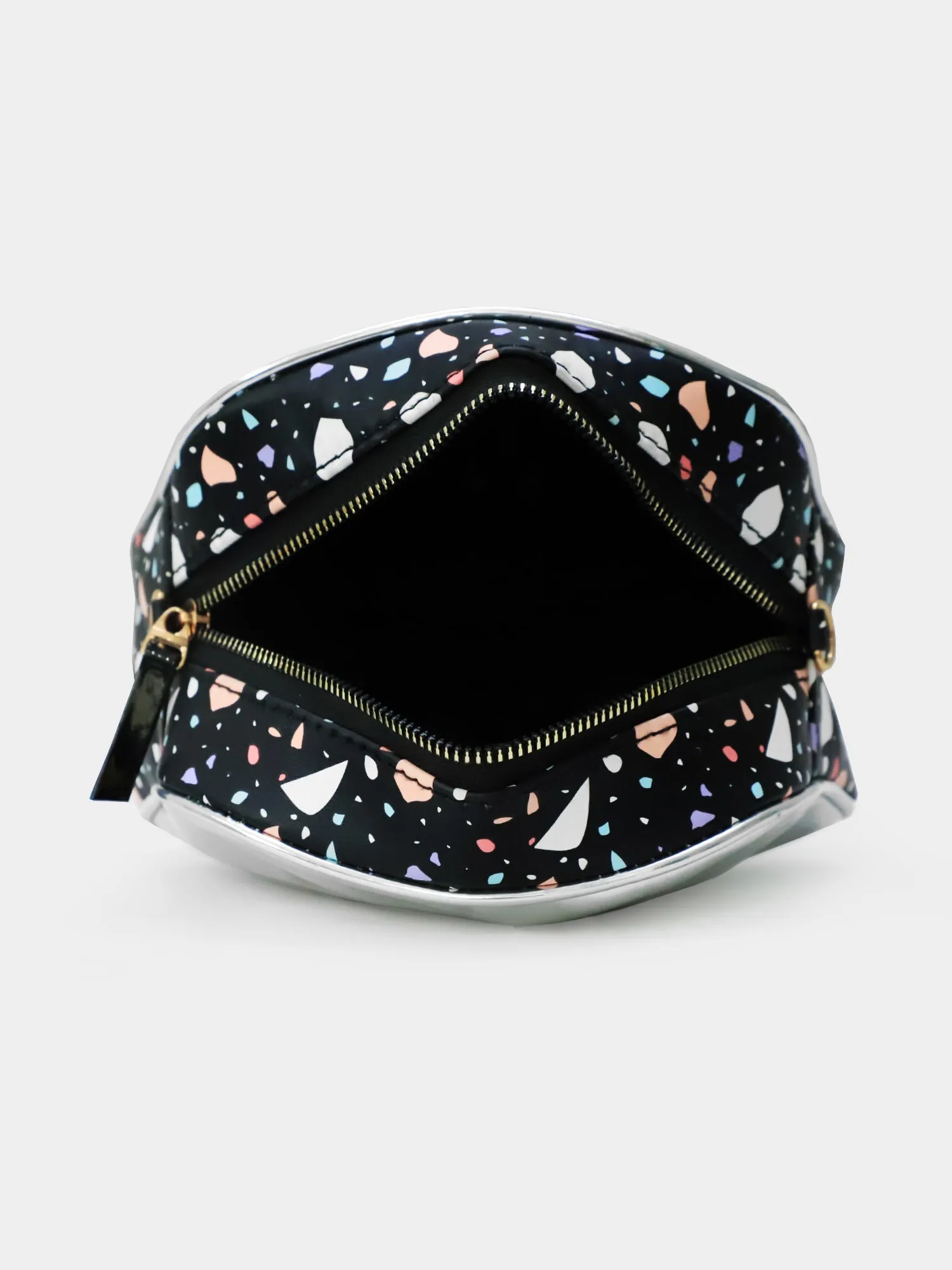 Black & Silver Marble Dome Crossbody Bag | Modern Myth