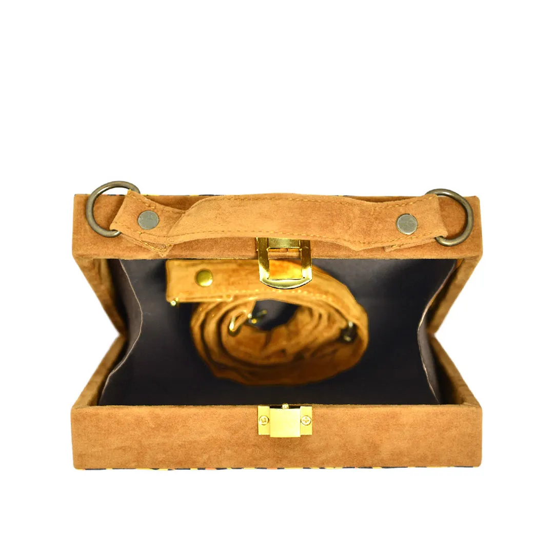 Brown Hair Lady Printed Suitcase Style
