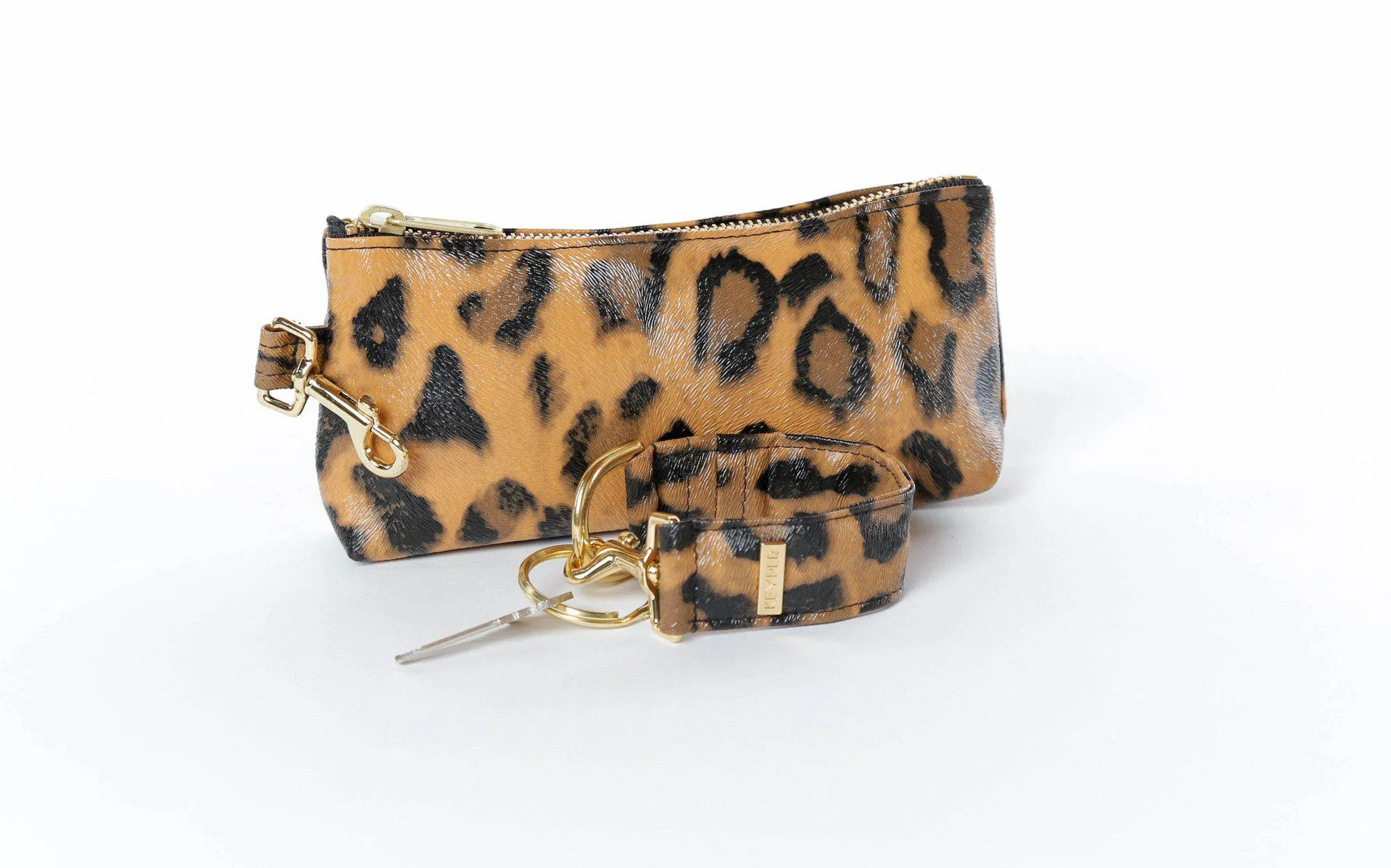 Brown Leopard Vegan Leather 2-PIECE WRISTLET SET