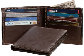 Brown Premium Leather 8 Card Slot Bifold Wallet