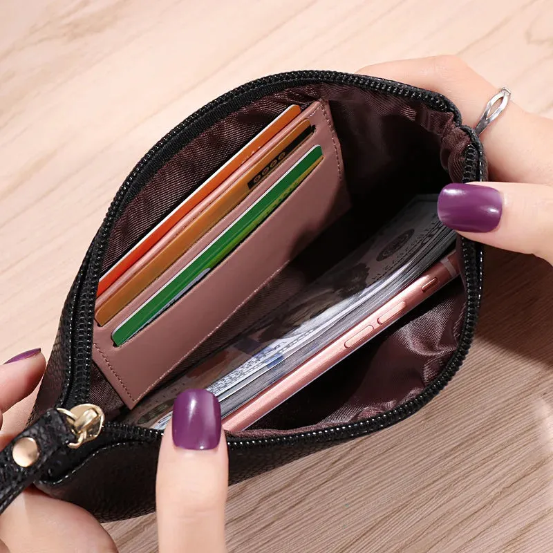 Casual Wallet Grain PU Leather with Zipper