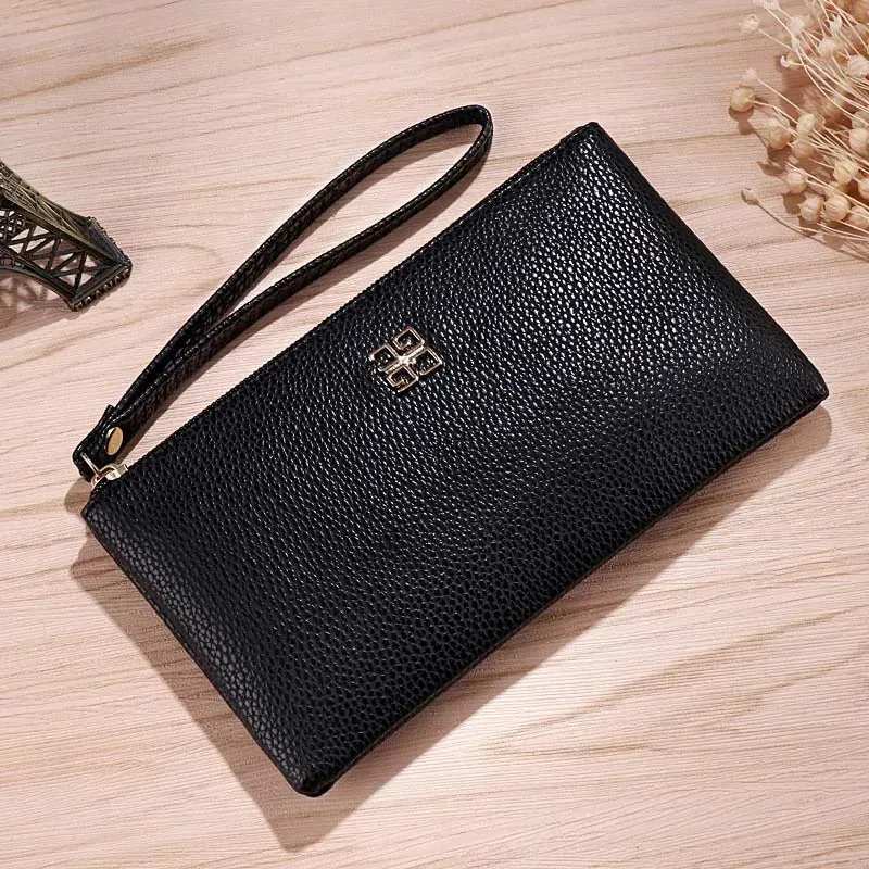 Casual Wallet Grain PU Leather with Zipper