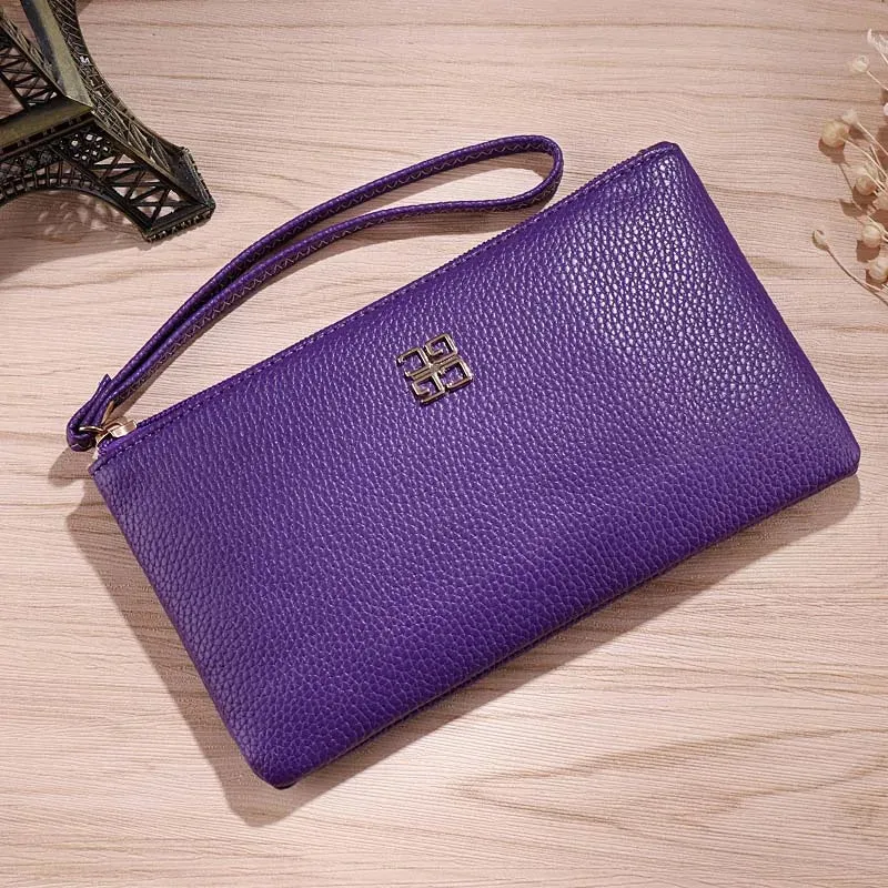 Casual Wallet Grain PU Leather with Zipper