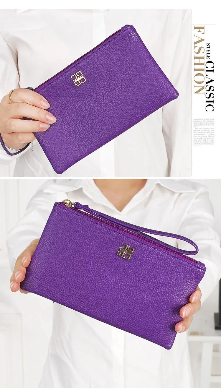 Casual Wallet Grain PU Leather with Zipper