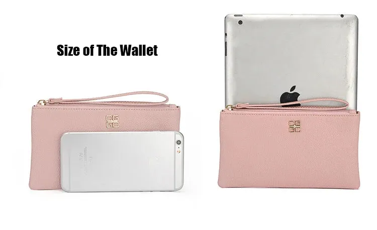 Casual Wallet Grain PU Leather with Zipper