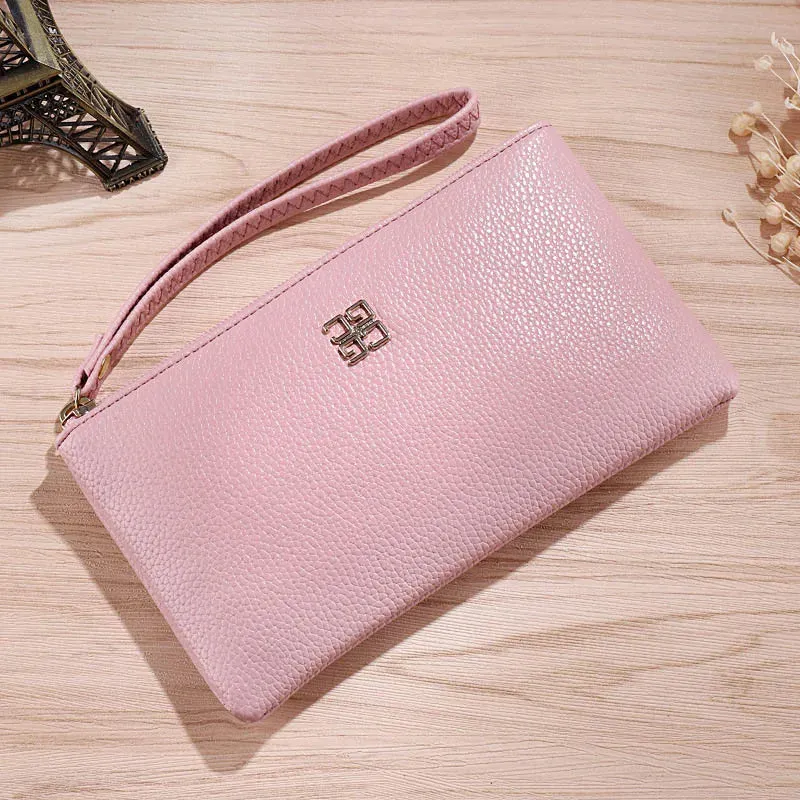 Casual Wallet Grain PU Leather with Zipper