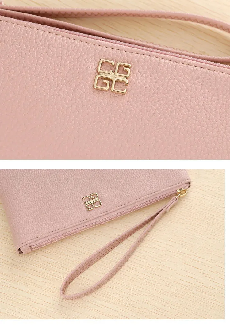Casual Wallet Grain PU Leather with Zipper