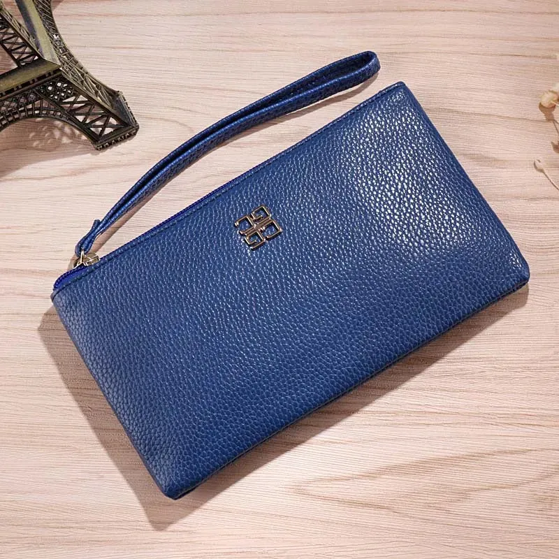 Casual Wallet Grain PU Leather with Zipper