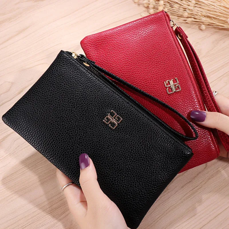 Casual Wallet Grain PU Leather with Zipper