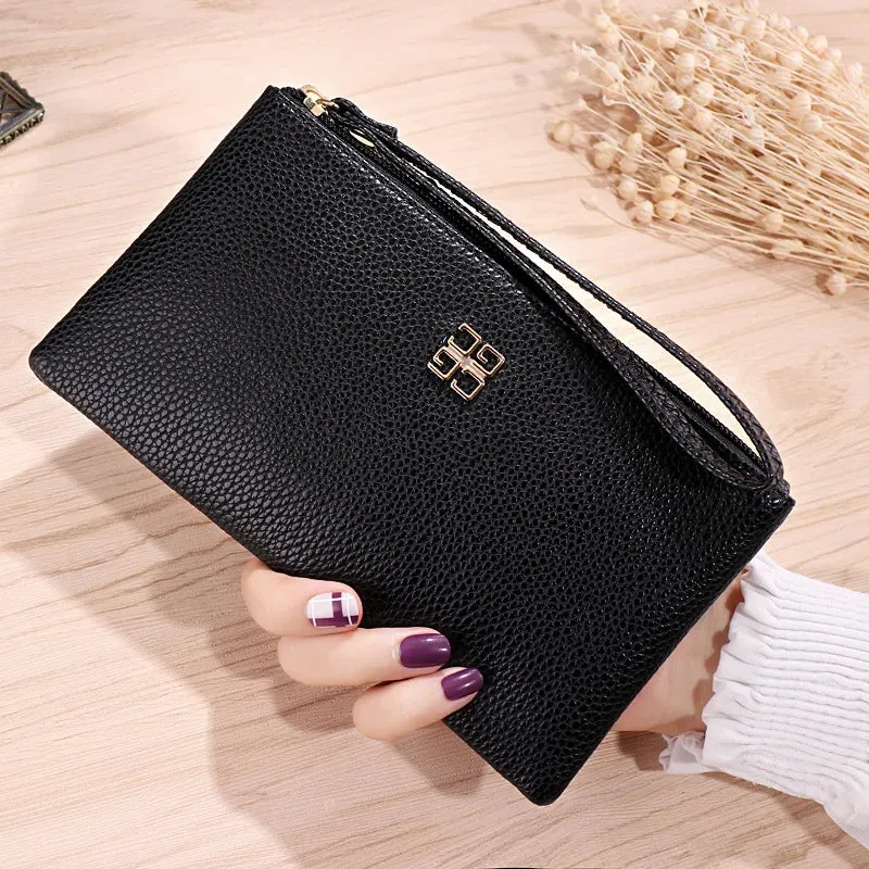 Casual Wallet Grain PU Leather with Zipper