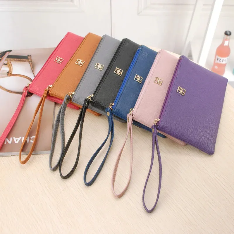 Casual Wallet Grain PU Leather with Zipper