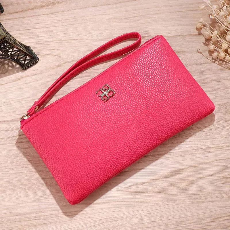 Casual Wallet Grain PU Leather with Zipper