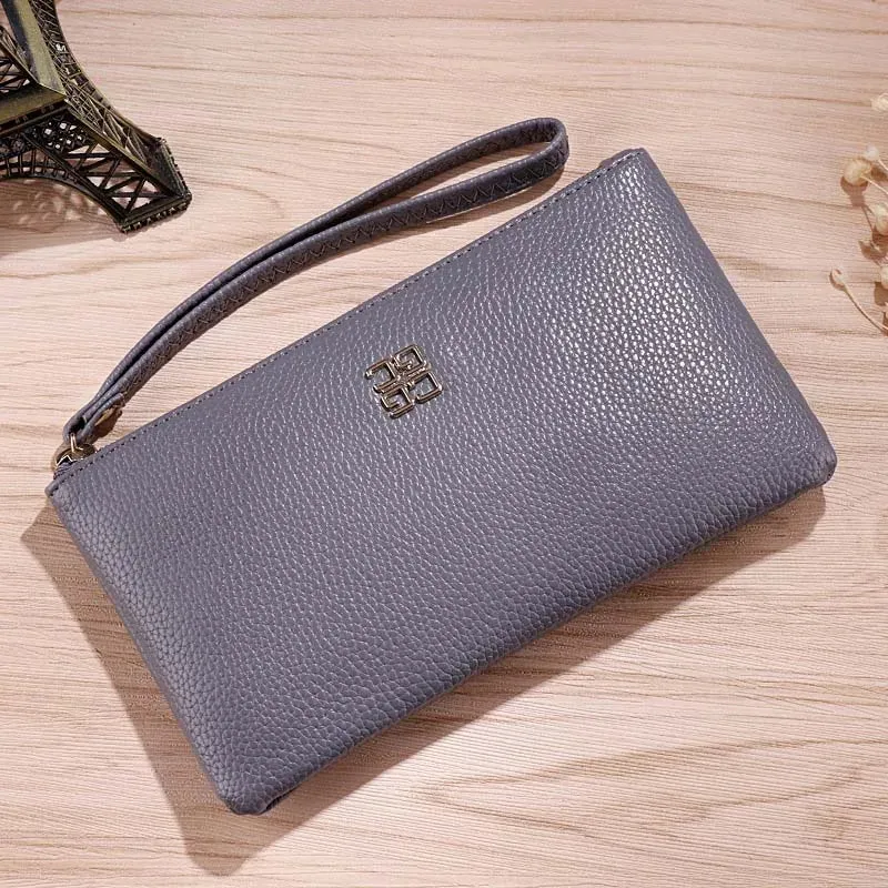 Casual Wallet Grain PU Leather with Zipper