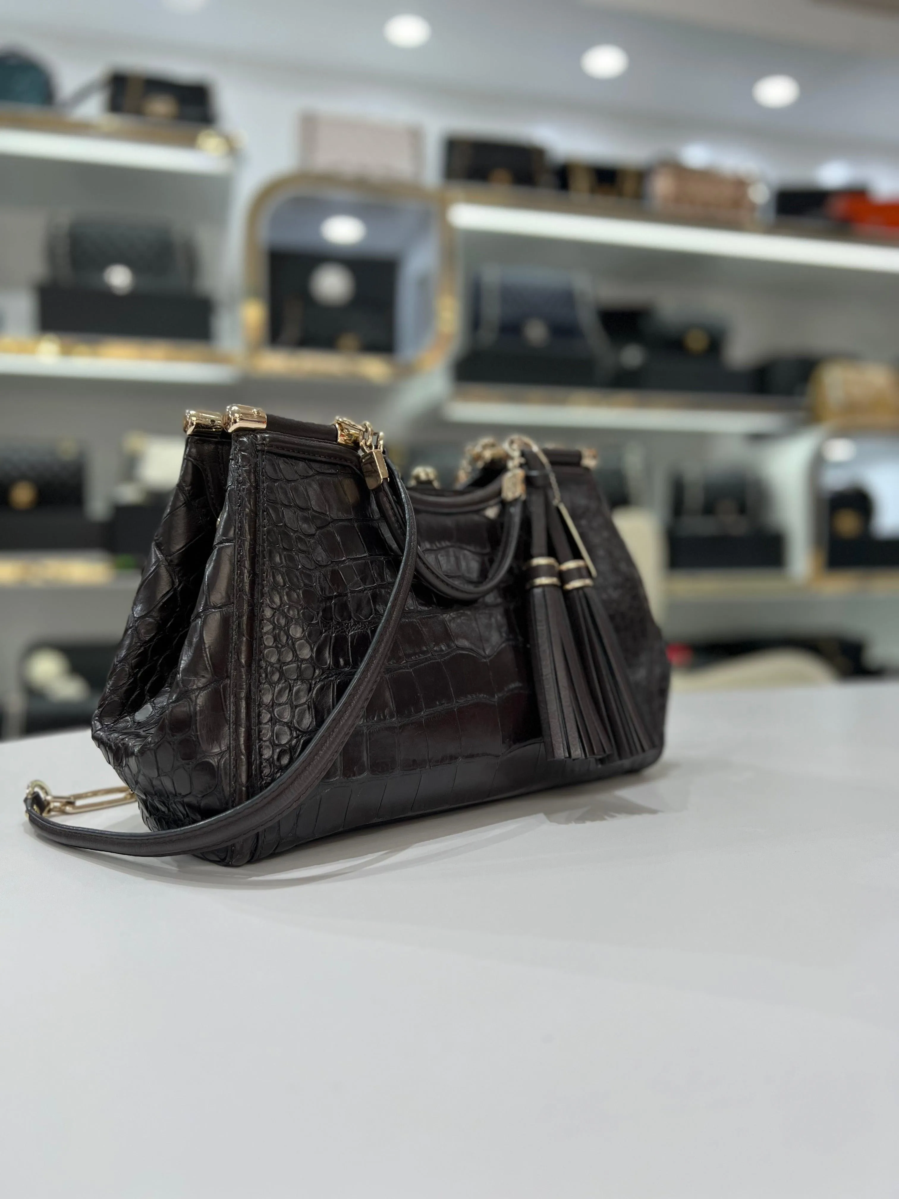 Coach Crocodile -embossed Bag Women's Fashion Bag