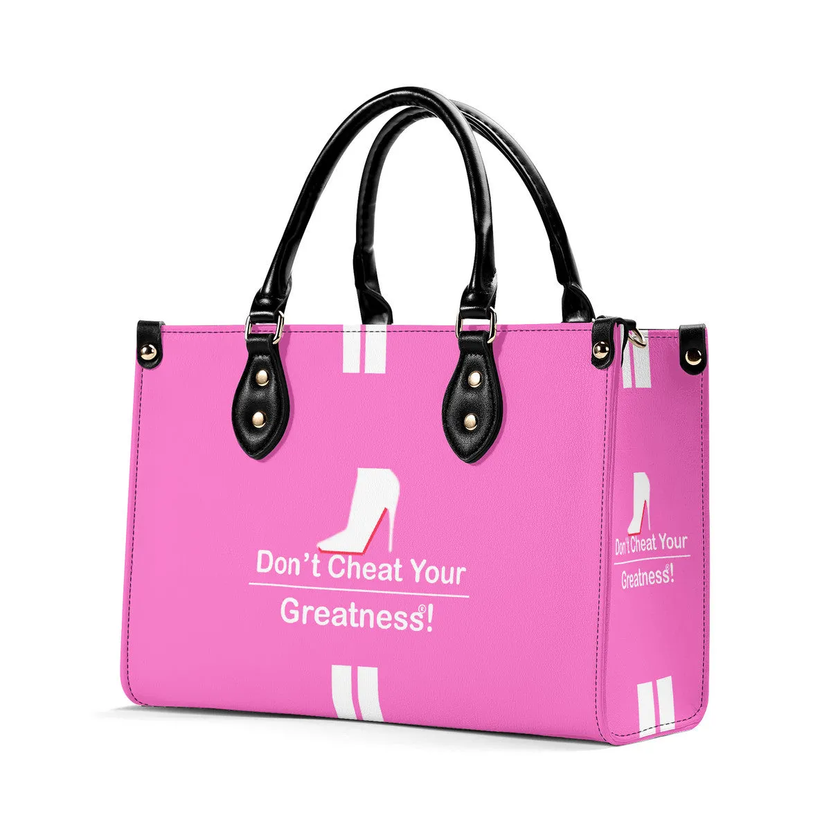 DCYG White Red Bottoms & Pink Multiple Sizes Upgraded Luxury Women PU Leather Handbag
