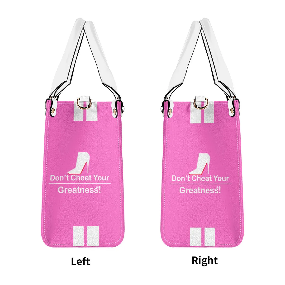 DCYG White Red Bottoms & Pink Multiple Sizes Upgraded Luxury Women PU Leather Handbag
