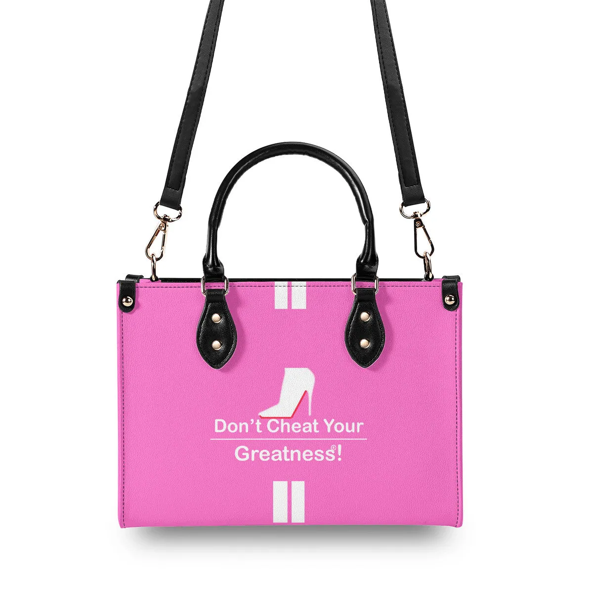 DCYG White Red Bottoms & Pink Multiple Sizes Upgraded Luxury Women PU Leather Handbag