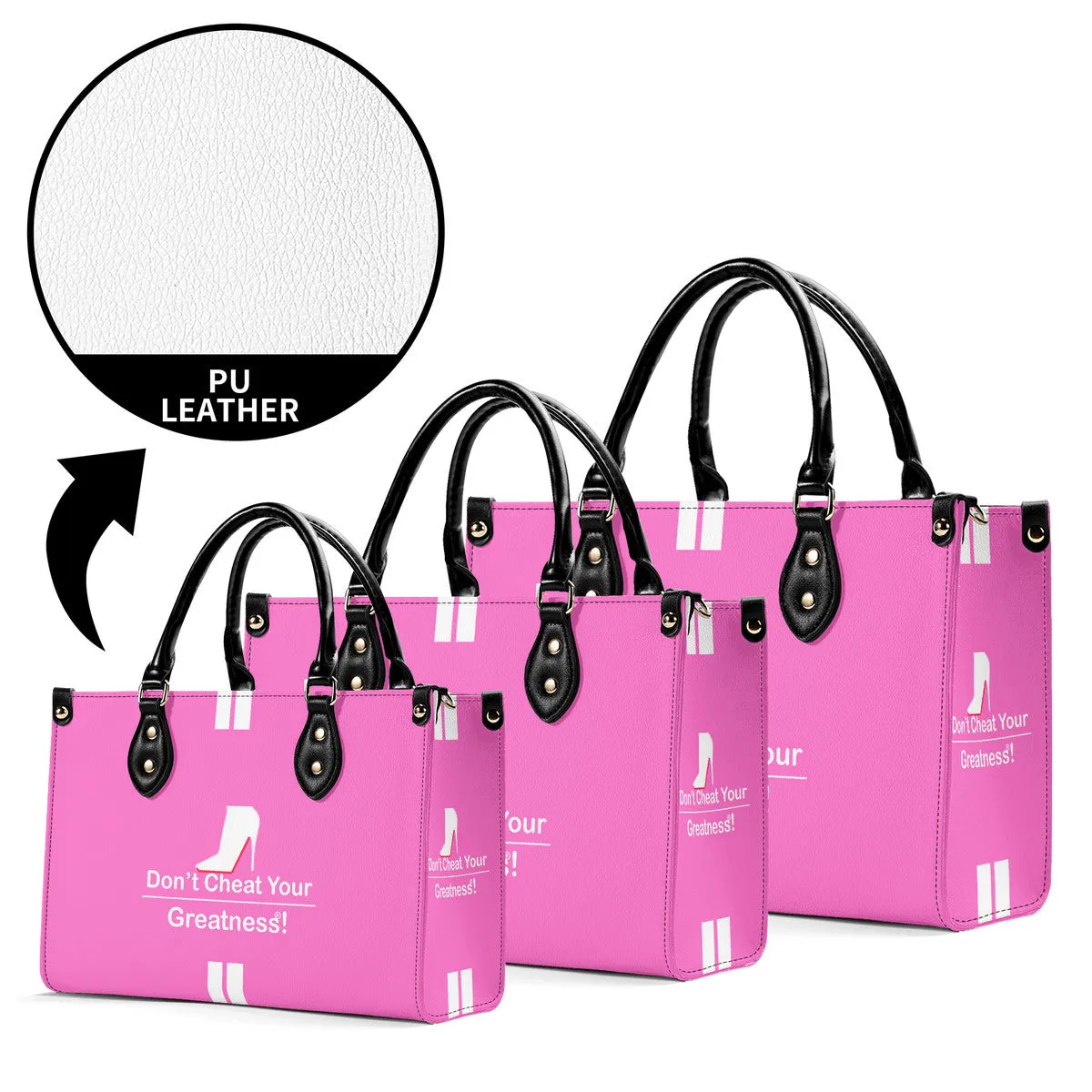 DCYG White Red Bottoms & Pink Multiple Sizes Upgraded Luxury Women PU Leather Handbag