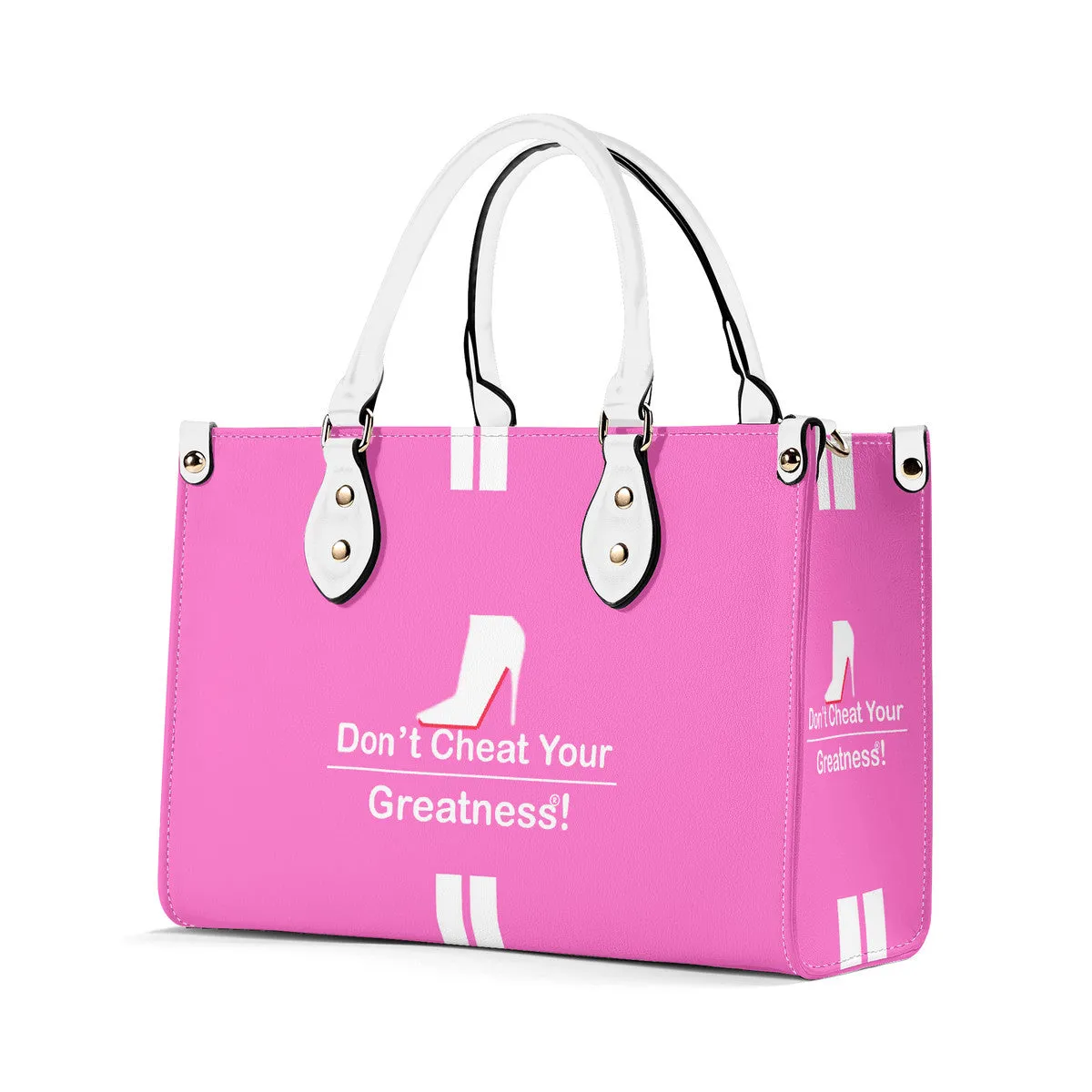 DCYG White Red Bottoms & Pink Multiple Sizes Upgraded Luxury Women PU Leather Handbag