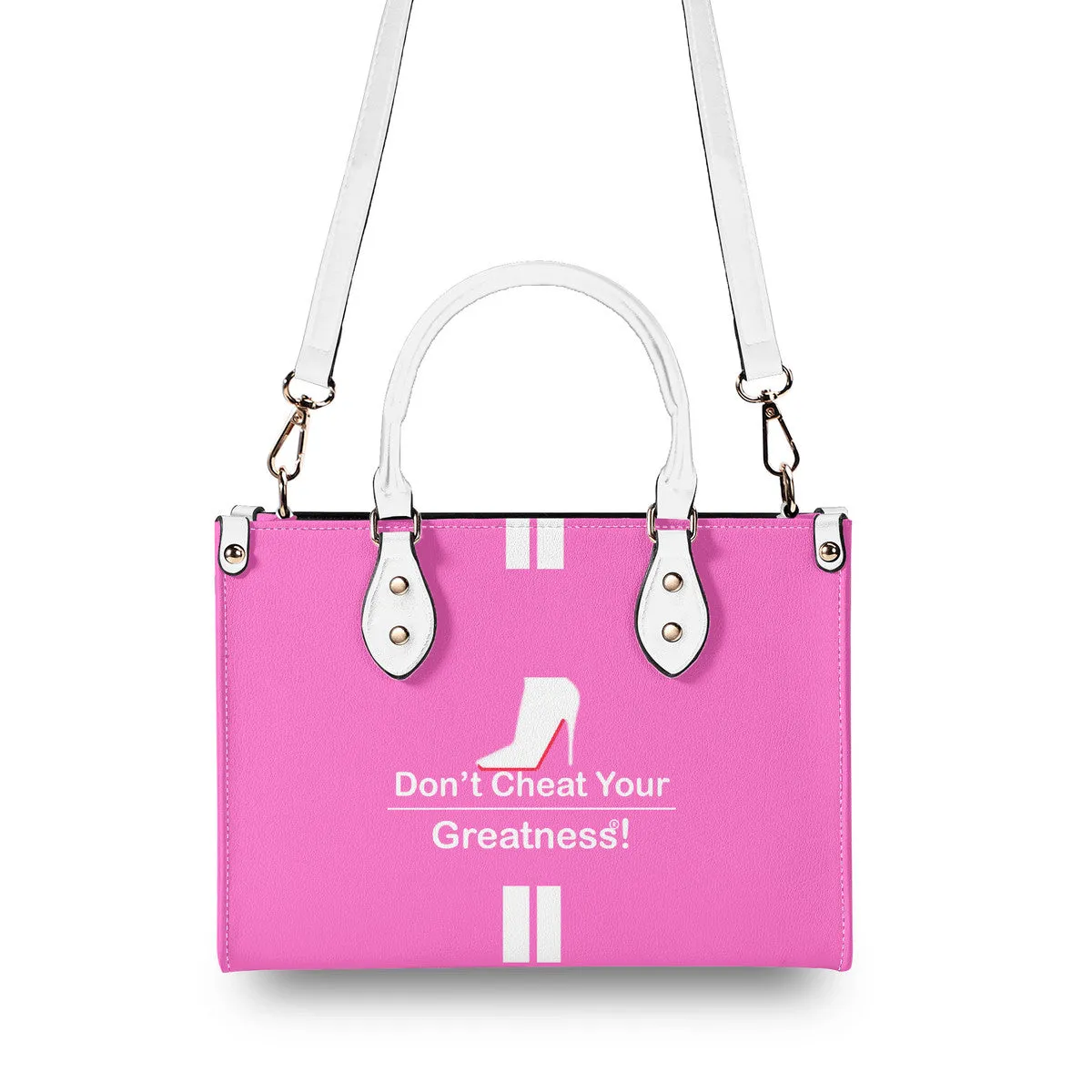DCYG White Red Bottoms & Pink Multiple Sizes Upgraded Luxury Women PU Leather Handbag