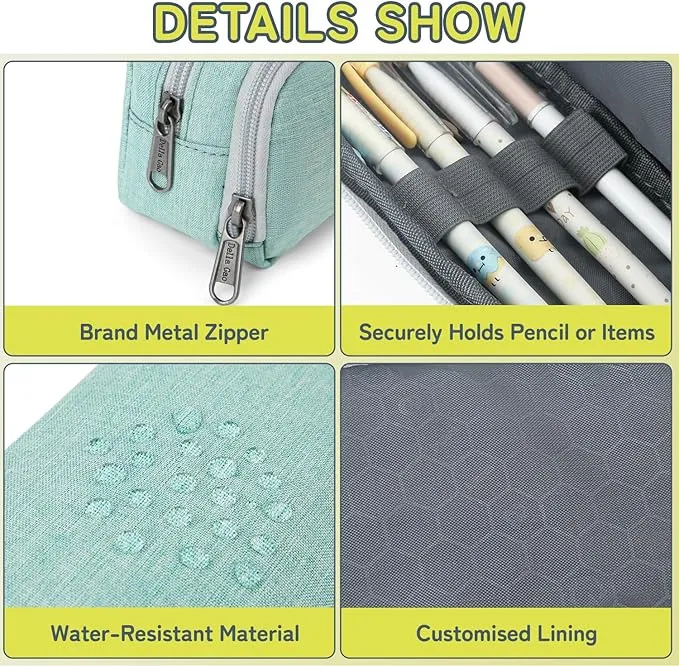 Della Gao Pencil Pouch Stylish Pencil Case, Pen Maker Office Organizer Simple Multifunctional Pencil Ba