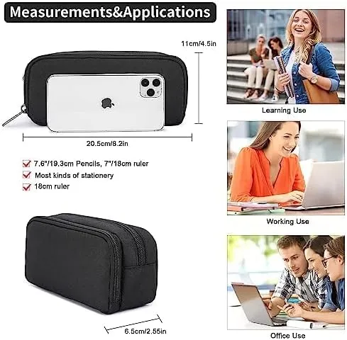 Della Gao Pencil Pouch Stylish Pencil Case, Pen Maker Office Organizer Simple Multifunctional Pencil Ba