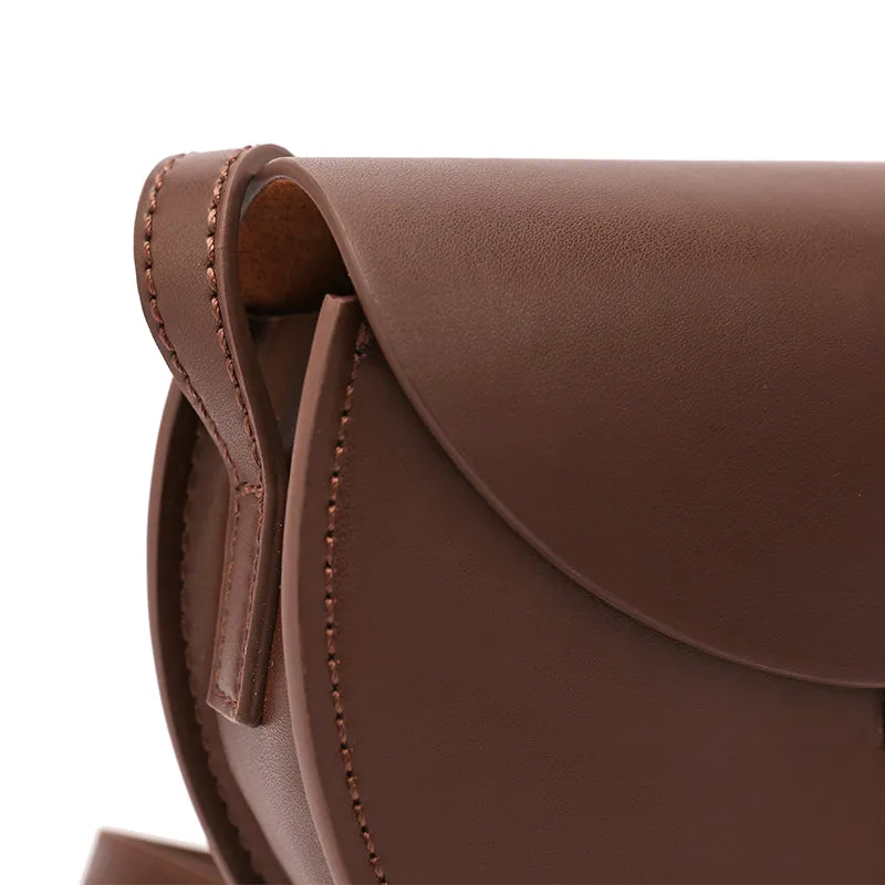 Designer Womens Black Leather Crossbody Saddle Bag Purse Shoulder Bag for Women