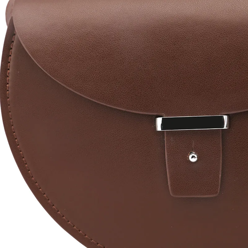 Designer Womens Black Leather Crossbody Saddle Bag Purse Shoulder Bag for Women