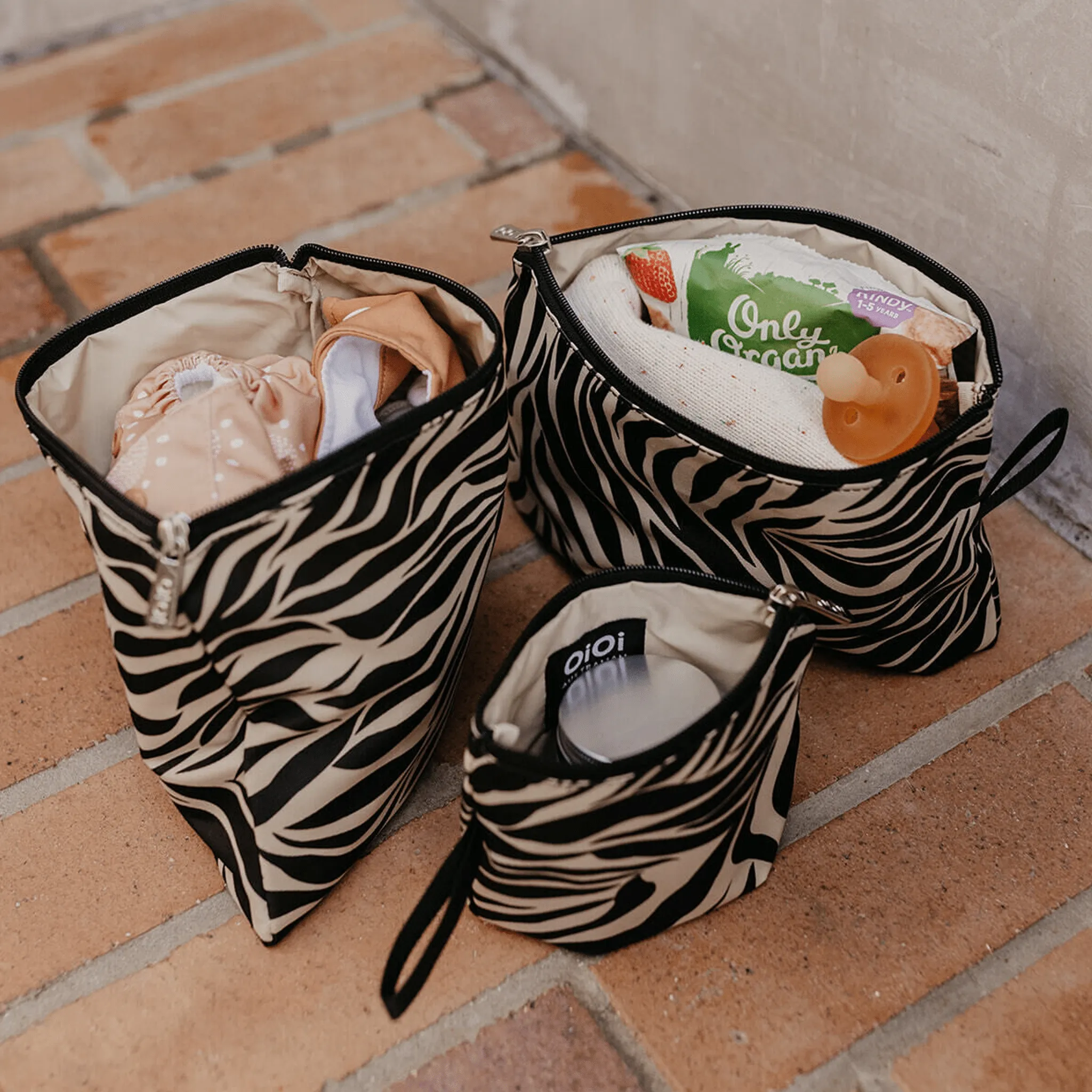 Eco Packing Pouch Trio - Zebra