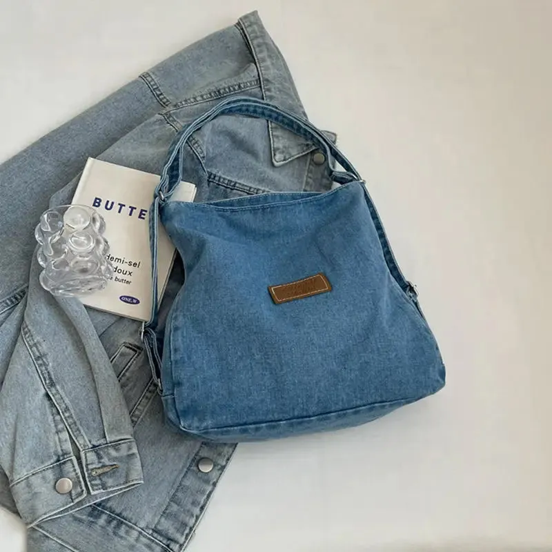 Elevate Your Style with the Adjustable Strap Denim Shoulder Bag