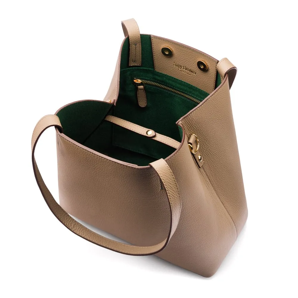 Emma 2 in 1 Leather Tote Bag - Taupe