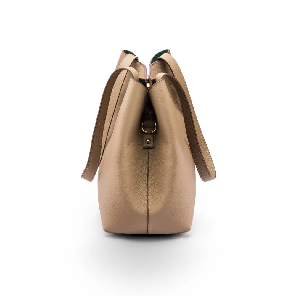 Emma 2 in 1 Leather Tote Bag - Taupe