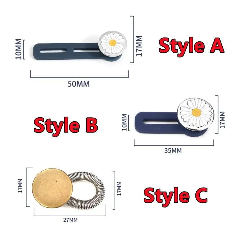 Expandable Metal Button Extenders: Comfort Fit Waistband Kit