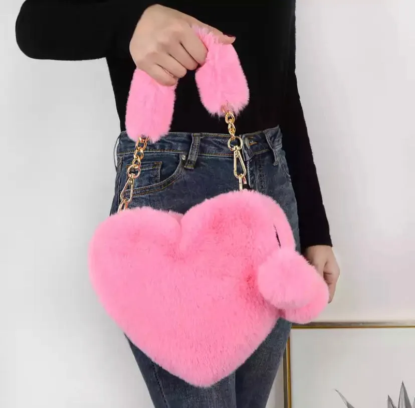 Fluffy Heart Bag