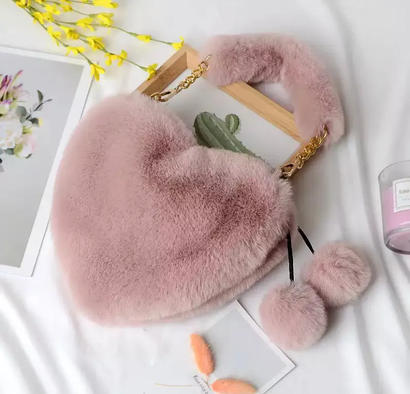 Fluffy Heart Bag
