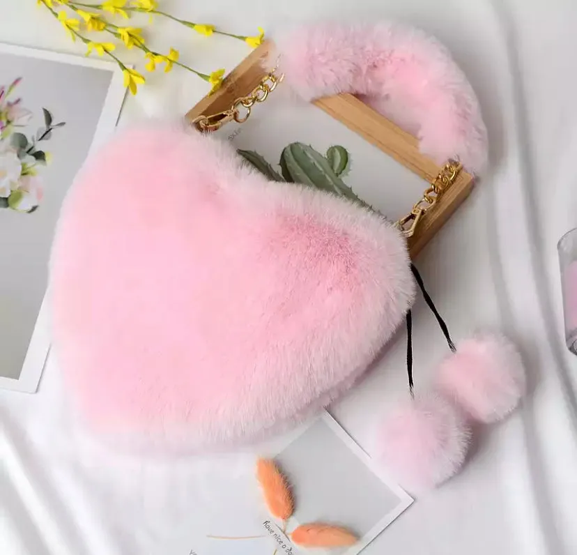 Fluffy Heart Bag
