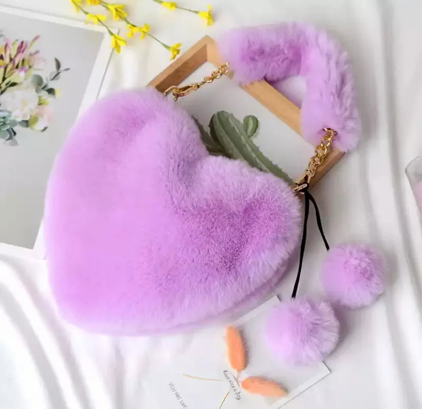 Fluffy Heart Bag