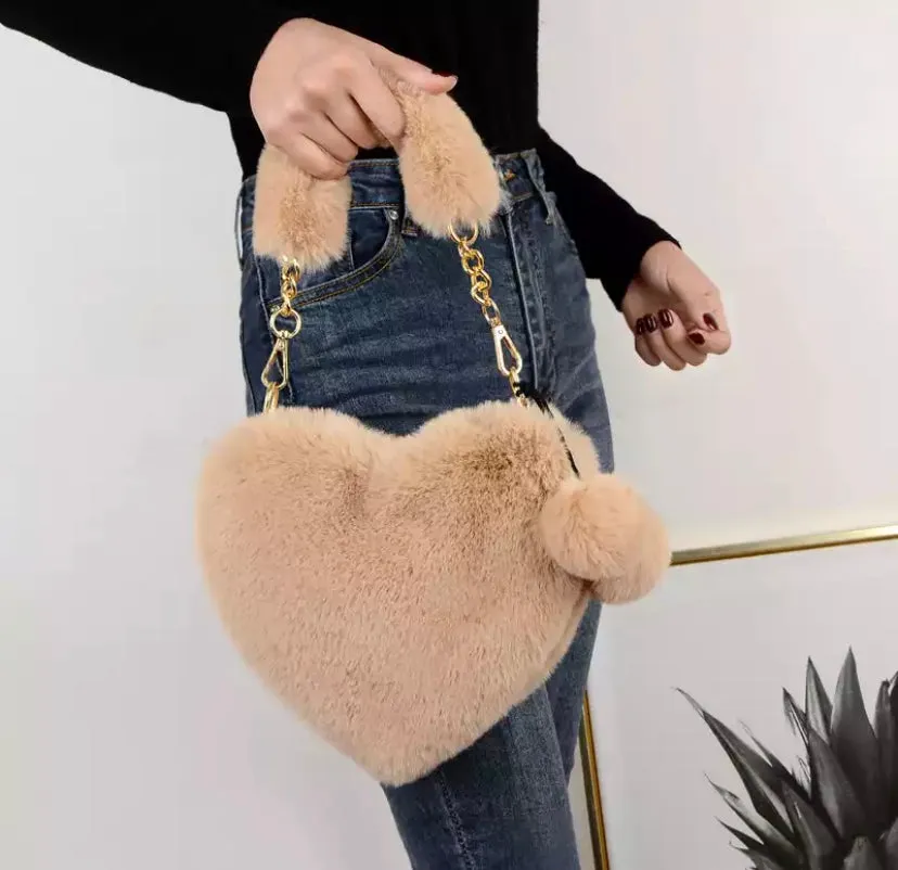 Fluffy Heart Bag