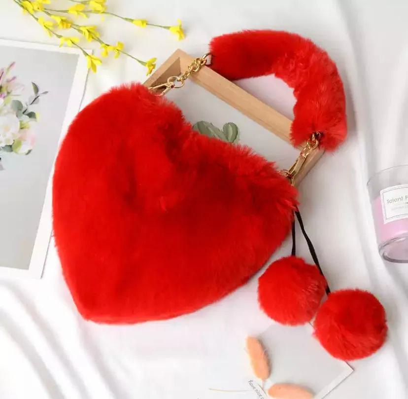 Fluffy Heart Bag